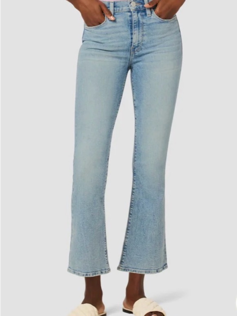 Hudson Barbara High Rise Crop Bootcut Jeans Med Wash Denim Prism SZ 33 NWT